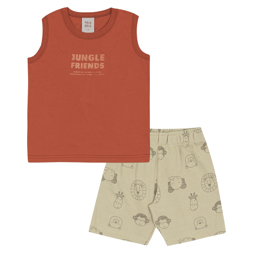 Conjunto Vermelho Primeiros Passos Pulla Bulla Menino - 53370-1137 ...